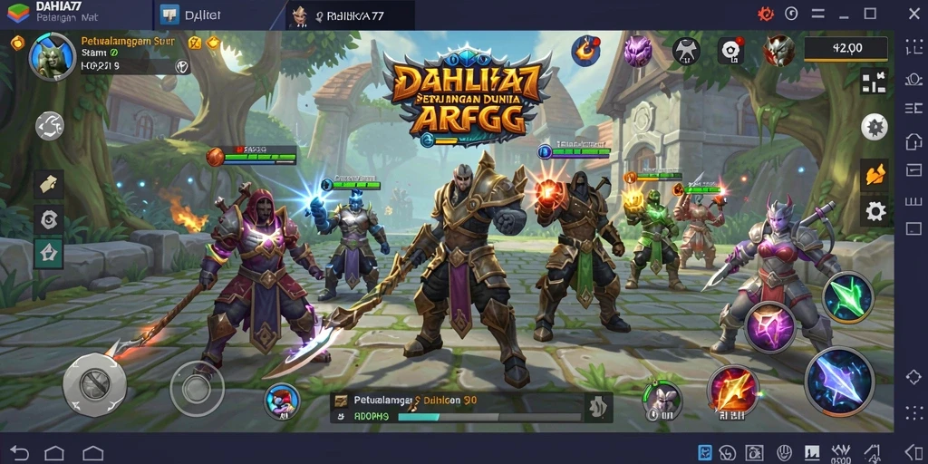 Gameplay seru DAHLIA77 dengan pertarungan menegangkan.