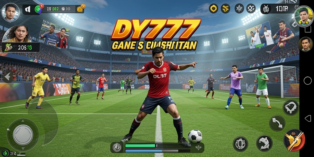 Tangkapan layar utama DY777 menampilkan gameplay olahraga yang mendebarkan.