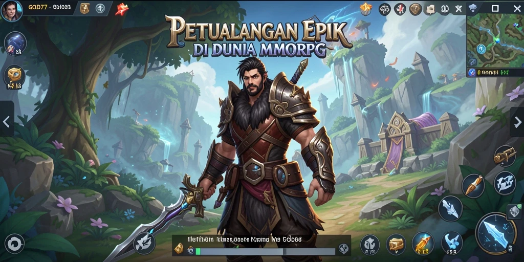 Tampilan gameplay menarik di dunia fantasi MMORPG GOD77.