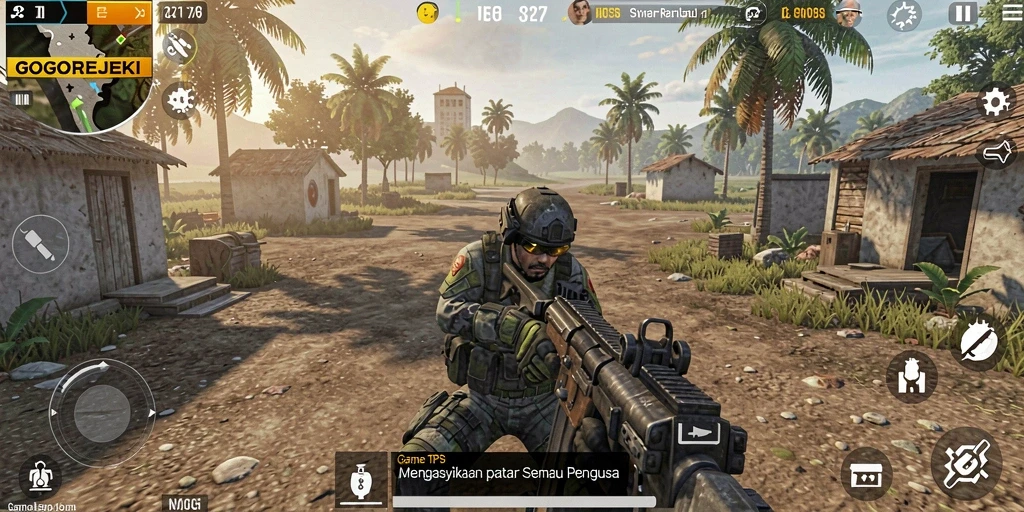 Tampilan gameplay GOGOREJEKI yang mendebarkan dan penuh aksi.