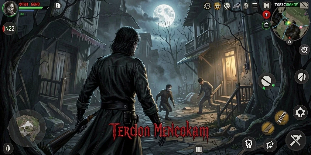 Gameplay IN22 yang mendebarkan dalam suasana horor.