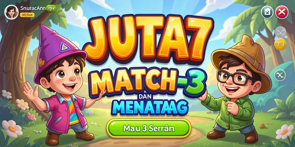 Tampilan gameplay seru JUTA7 dalam kategori Match-3.