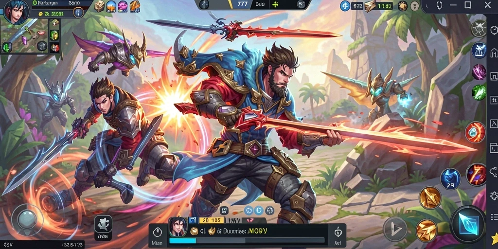 Tampilan gameplay L777 yang mendebarkan dari pertempuran MOBA.