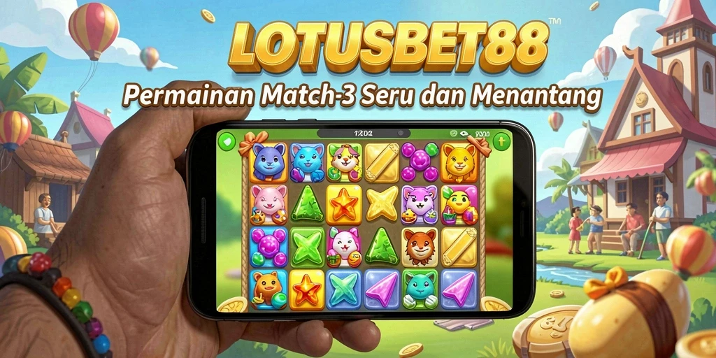Tampilan gameplay menarik dari LOTUSBET88 dengan objek berwarna-warni.