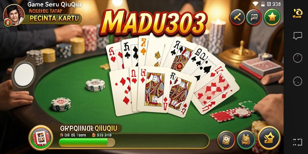 Tampilan gameplay seru MADU303 dalam permainan QiuQiu.