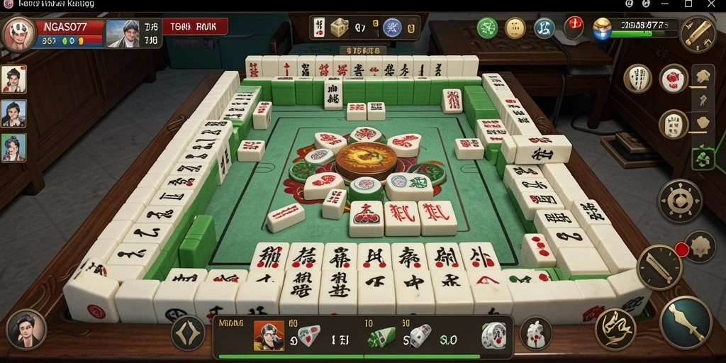 Screenshot gameplay NGASO77 menampilkan serunya permainan Mahjong.