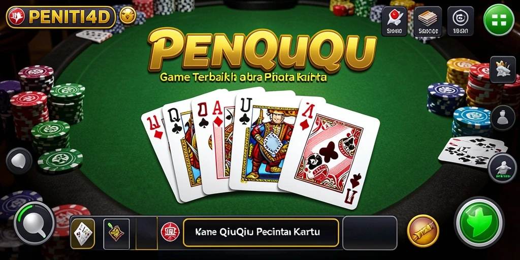 Screenshot gameplay QiuQiu dari PENITI4D yang menampilkan keseruan bermain kartu.