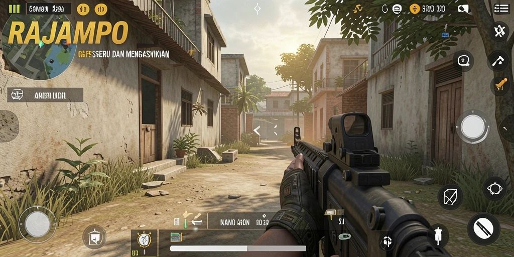 Tampilan aksi seru dalam gameplay RAJAMPO yang mendebarkan.