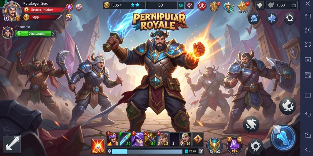 Screenshot utama RI889 menampilkan gameplay Battle Royale yang intens dan penuh aksi.