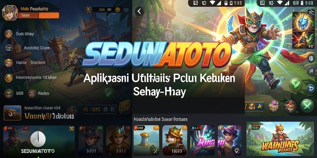 Tampilan utama aplikasi SEDUNIATOTO dengan fitur-fitur Utility yang menarik.