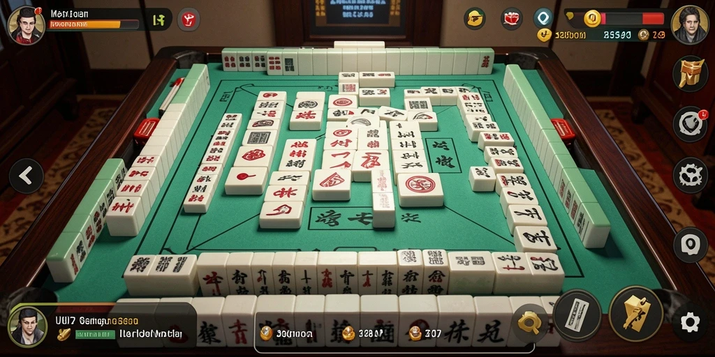 Tampilan gameplay seru UH77 dengan berbagai ubin Mahjong yang menarik.