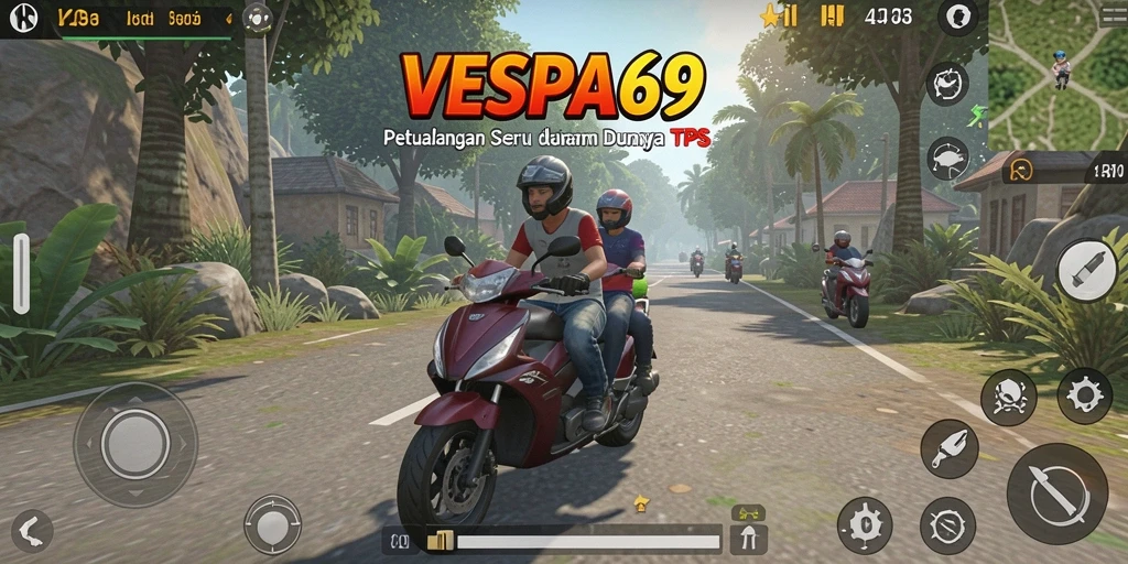 Screenshot gameplay VESPA69 menampilkan aksi seru dalam mode TPS.